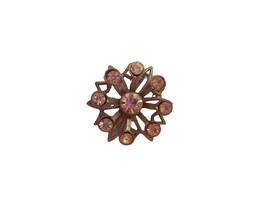 Vintage Estate Costume Brooch Pin Pendant Clear Silver - $187.34 MXN