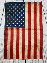 Vintage American Flag Rustic Primitive Distressed Tea Stained Country Ga... - $12.11