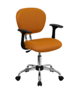 Mid-Back Orange Mesh Padded Swivel Task Office Chair with Chrome Base an... - $188.03 CAD