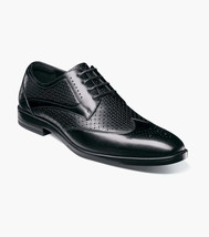Stacy Adams Asher Wingtip Lace Up Men&#39;s Shoes Leather Black 25653-001 - £96.23 GBP