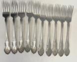Oneida Country Medley Dinner Forks 7.375&quot; Lot of 10 - £47.25 GBP
