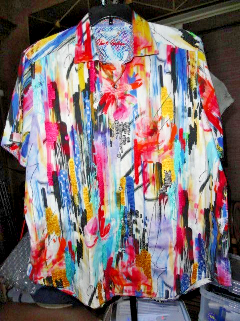 Robert Graham Coloful Embroidered Short Sleeve Shirt Size 3XL Item image 3
