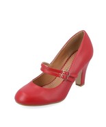 Journee Collection Womens 9 M Red Windy Faux Leather Pump Heels NIB YD9 - $545.60 MXN
