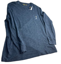 Polo Ralph Lauren Men T Shirt Heather Blue Long Sleeve Crewneck Classic ... - £22.48 GBP