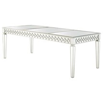 Best Master Sophie Solid Wood Dining Room Table in Silver Mirrored - £1,034.05 GBP