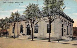 Post Office Muncie Indiana 1910 postcard - £5.10 GBP