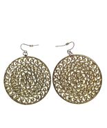Vtg Gold Filigree Dangle Earrings Ornate Spiral Floral Design Boho Chic ... - $519.20 MXN