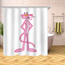 Pink Panther Shower Curtain Sets Waterproof Polyester Bathroom Decor Curtain 70&quot; - £13.28 GBP+