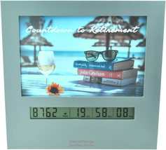 Large Display Retirement Countdown Clock And 4x6 Picture Frame Plastic NEW - £50.69 GBP