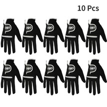 10 pcs Golf Gloves Black can wear on left and right hand fabric lycra soft  Prof - £122.18 GBP