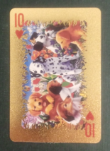 Animal-Themed Golden Foil PVC Mini Playing Card Puppies 10 Hearts - $1.84