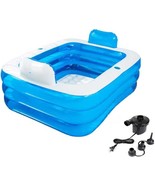 Double Inflatable Bathtub, Adult Portable Bathtub, Folding Freestanding ... - £66.35 GBP