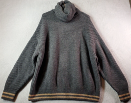 Zara Sweater Women Size Medium Gray Knit Long Raglan Sleeve Turtle Neck Pullover - £13.25 GBP