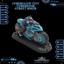 3D Printed Cyberglow City Cyberpunk Street Biker Miniature  - 28mm 32mm - $11.78+