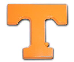 university of tennessee volunteers orange T logo chrome auto car emblem usa made - £28.46 GBP