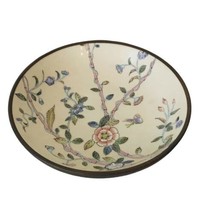 Porcelain Bowl Macau China Décor Hand Painted Enamel 7.5&quot; x 1.5&quot; Bamboo ... - £27.21 GBP