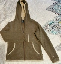 Kuhl S Brown Jacket Full Zip APRES Hoodie Alfpaca Fleece - $39.59