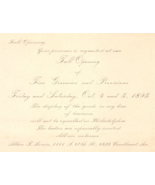 1895 Advertisement Grand Opening Of &quot;Fine Groceries and Provisions&quot; Free... - $600.48 MXN