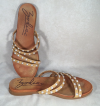 Vintage Zodiac Women&#39;s Sandals Size 9  Pearly Straps Double Straps Slip ... - $21.73