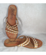 Vintage Zodiac Women&#39;s Sandals Size 9  Pearly Straps Double Straps Slip ... - $399.60 MXN