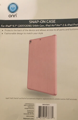 Onn Snap On Case For Ipad 9.7 5/6 Gen, Ipad Air/Air2 & Ipad Pro 9.7 Pink. NIB Item image 2