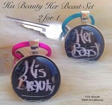 His Beauty - Her Beast couples set Keychain / Necklace - £3.92 GBP