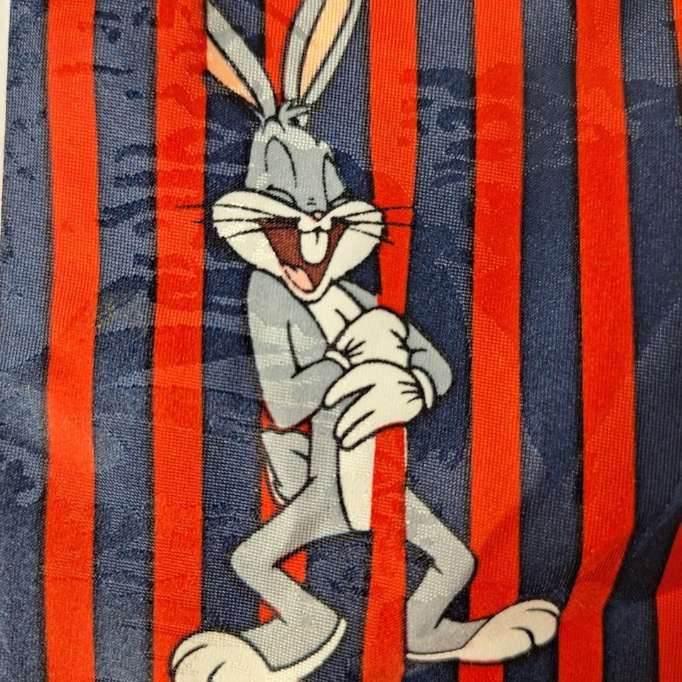 Vintage 1995 Looney Tunes Mania Striped Bugs Daffy Taz Novelty Polyester Necktie Item image 2