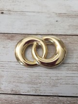 Vintage Brooch / Pin - Gold Tone Double Circle Brooch - $10.99