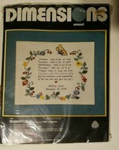 Dimensions Crewel #1098 Monday&#39;s Child Kit NIP 1978 11&quot; x 14&quot;  - $17.81