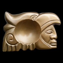 Aztec Maya Inca sculpture ashtray in bronze finish - $19.79