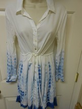 New Women&#39;s size S Esley 100% rayon drawstring waist LS Dress  Tie-Dye H... - £13.22 GBP
