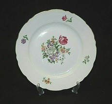 Old Vintage Bouquet Floral Ribbed Edge by Bohemia Ceramic 7-3/8&quot; Salad Plate - £11.09 GBP