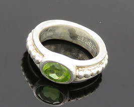 ESPO SIG 925 Silver - Vintage Peridot Shiny Bubble Band Ring Sz 6 - RG20083 - £43.99 GBP