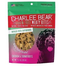 Charlee Bear Dog Meaty Bites Chicken &amp; Cranberry 2.5oz. - £14.20 GBP