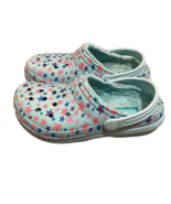 Crocs Blue Lined Classic Clog Shoes Unisex Kids C13 Star Print Faux Fur - £13.46 GBP