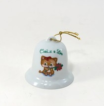 Christmas Ornament Russ Berrie Bell Small Porcelain Christmas is Love Vi... - £7.82 GBP