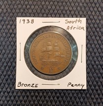 1938 South Africa Bronze Penny Lightly Circulated - $6.36