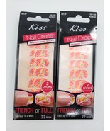 2x KISS Dress 22 Nail Polish Strips For Tips Nail Toe Neon Flowers KDE04... - $6.99