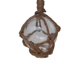 [Pack Of 2] Clear Japanese Glass Ball Fishing Float With Brown Netting Decoratio - £35.32 GBP