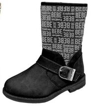 bebe Girls Sz 6 M (T) Toddlers Girls Buckle Strap Combat Boots Black FBT... - $19.56 CAD