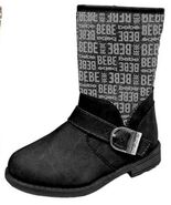 bebe Girls Sz 6 M (T) Toddlers Girls Buckle Strap Combat Boots Black FBT... - $19.56 CAD