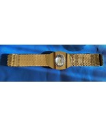 Women Gold Elastic Evening Wear Belt Cummerbund Metal Oval Gem Buckle 27&quot; - $9.99