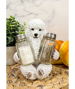 Ebros White French Poodle Puppy Pet Dog Glass Salt And Pepper Shakers Ho... - €21,67 EUR