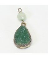 Druzy Quartz Natural Stone Green Pendant Handmade Estate Jewelry - €12,84 EUR