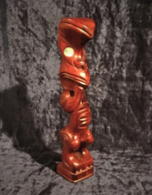 Beautiful Large Hand Carved Wood New Zealand Maori Tiki Statue With Abal... - $54.00