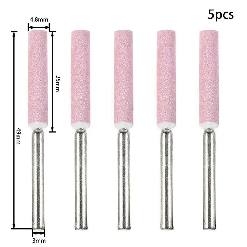 5Pcs  Coated Cylindrical Burr 4.0mm 4.8mm 5.5mm Chainsaw Sharpener Stone File Ch - £131.91 GBP
