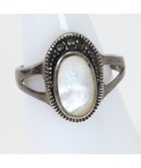Sterling Silver Mother of Pearl Stone 925 MO Ring  Size 6-3/4 - $29.89 CAD