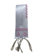 Mini Talit White with Pink, can be used for Dolls Size 1.5&quot; wide x 9&quot; Long - $165.15 MXN