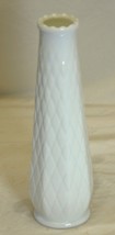 Quilted Diamond Bud Vase Opaque White Milk Glass E.O. Brody Co. USA - £13.22 GBP