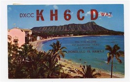 QSL Card KH6CD Honolulu Hawaii 1958 Diamond Head Postcard  - £7.91 GBP